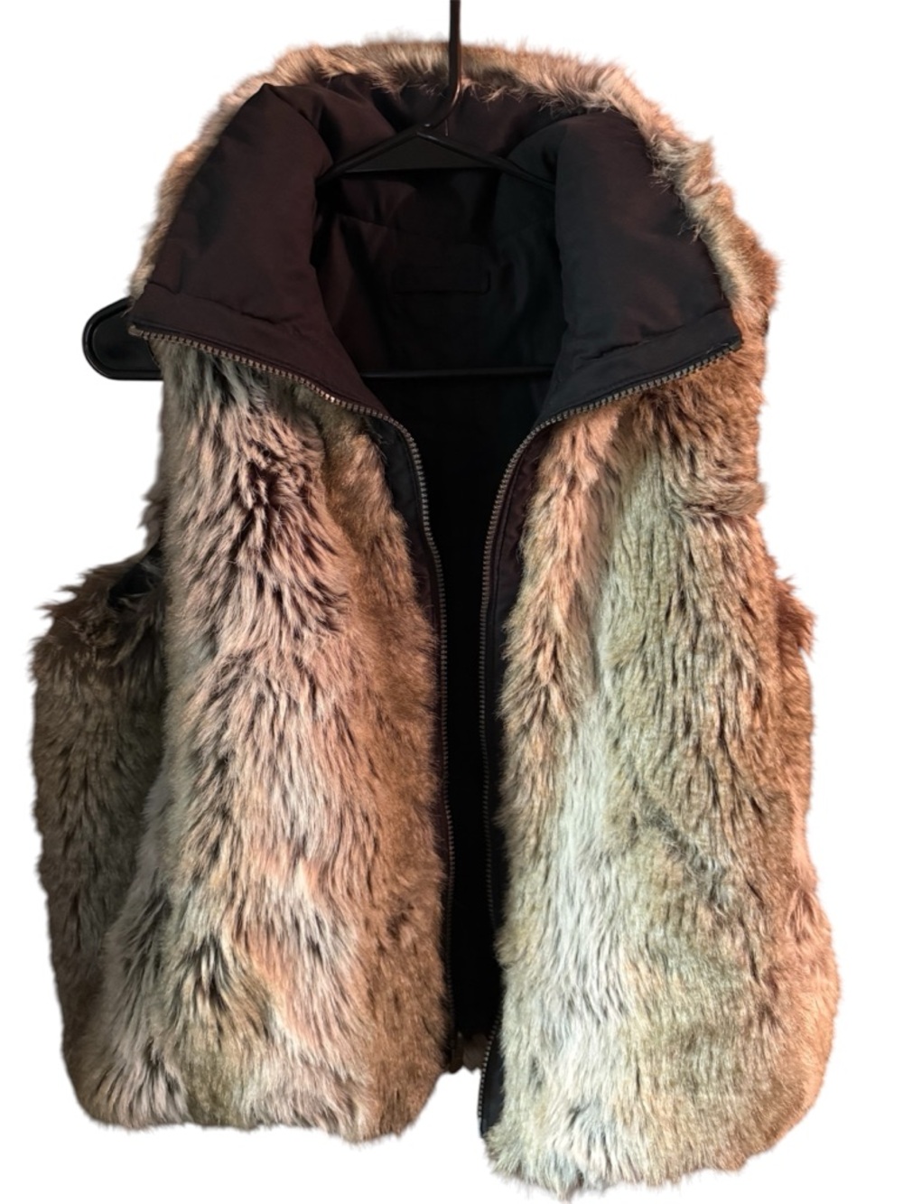 Weatherproof Vest Size Large Womens Garment Company Reversible Faux Fur